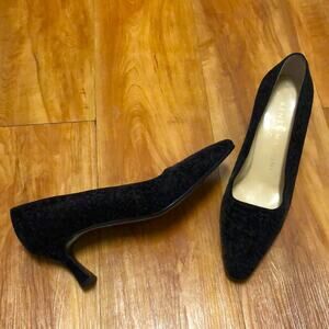 Rene Mancini Black Velvet Heels Size EU 37.5